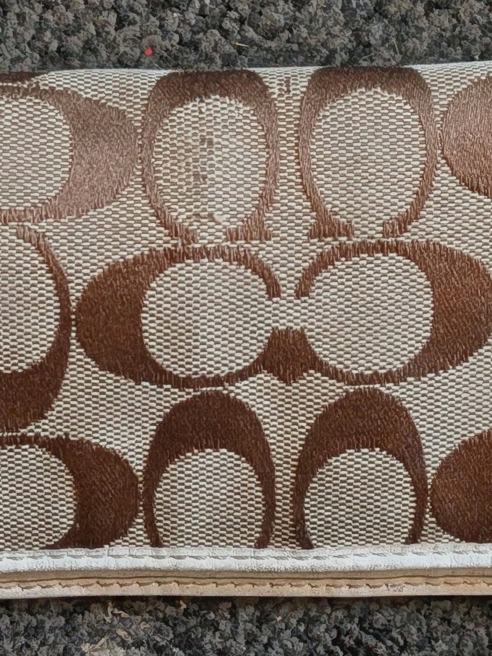 Coach Brown and Cream Signature Jacquard Wallet Cover